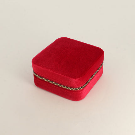 Boîte à bijoux carré en velours (avec miroir)