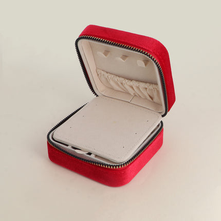 Boîte à bijoux carré en velours (avec miroir)