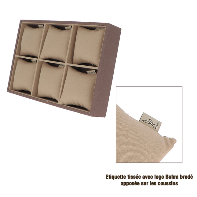 Coffret de 6 cases à coussins amovibles en lin