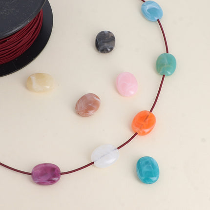 Oval resin bead, 15 x 19 mm, 6 pieces