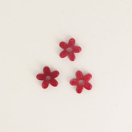 Perles de fleur à 5 pétales en acétate - 19 mm