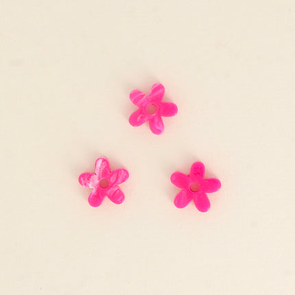 Perles de fleur à 5 pétales en acétate - 19 mm
