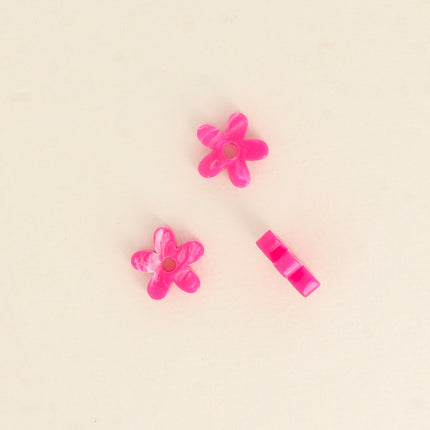 Perles de fleur à 5 pétales en acétate - 19 mm