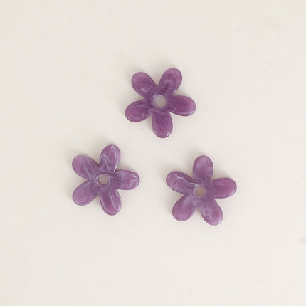 Perles de fleur à 5 pétales en acétate - 29 mm
