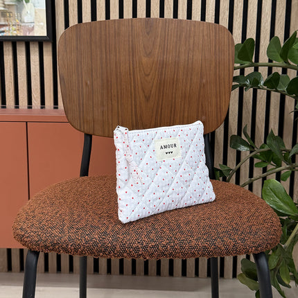 Pouch - word "LOVE" and 3 hearts