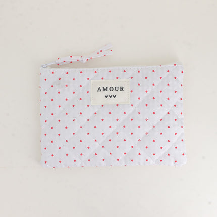 Pouch - word "LOVE" and 3 hearts