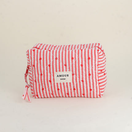 Trousse - AMOUR et 3 coeurs - 15 x 10 x 8 cm