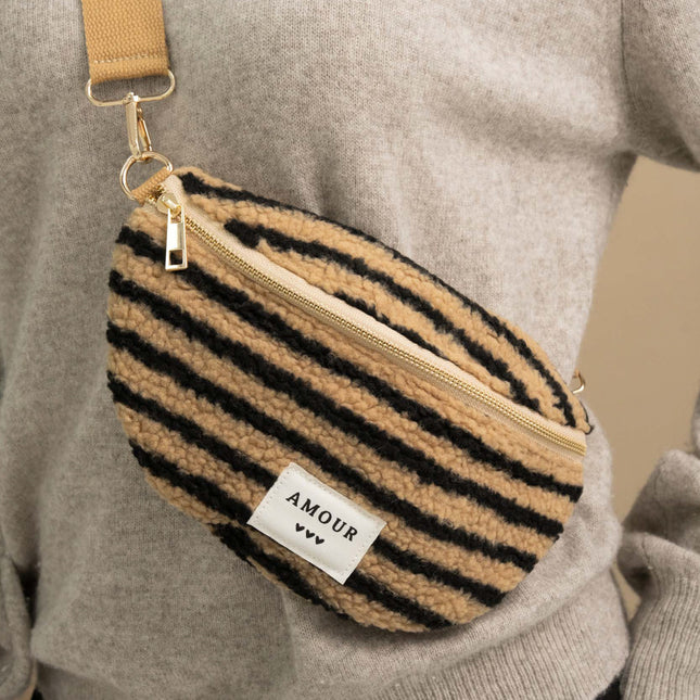 Fanny pack - LOVE, 3 hearts and a fluffy effect