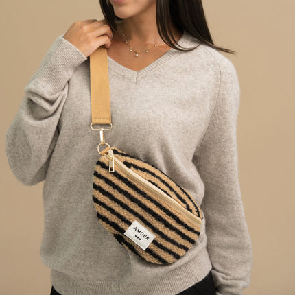 Sac banane - AMOUR, 3 coeurs et effet moumoute