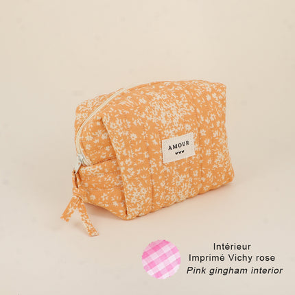 Trousse - AMOUR, 3 coeurs, motifs - 15 x 10 cm