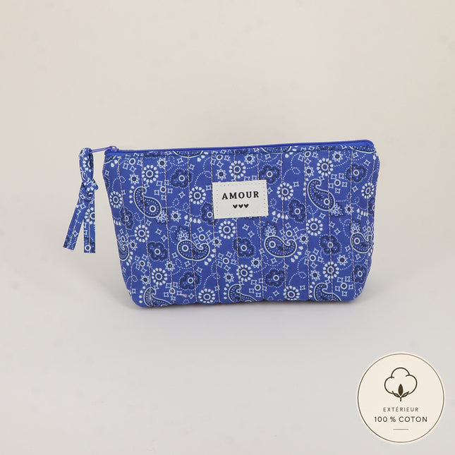 Trousse - AMOUR, 3 coeurs, motifs - 19 x 11 cm