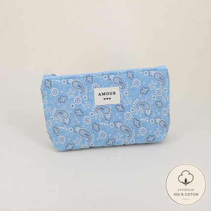 Pencil case - LOVE, 3 hearts, pattern - 19 x 11 cm