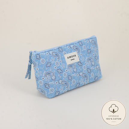 Pencil case - LOVE, 3 hearts, pattern - 19 x 11 cm