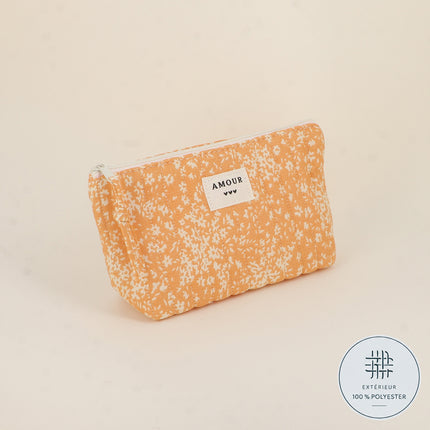 Pencil case - LOVE, 3 hearts, pattern - 19 x 11 cm