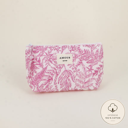 Pencil case - LOVE, 3 hearts, pattern - 19 x 11 cm