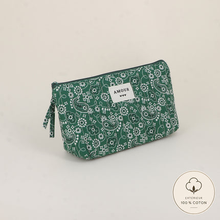 Pencil case - LOVE, 3 hearts, pattern - 19 x 11 cm