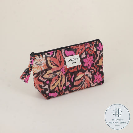 Pencil case - LOVE, 3 hearts, pattern - 19 x 11 cm