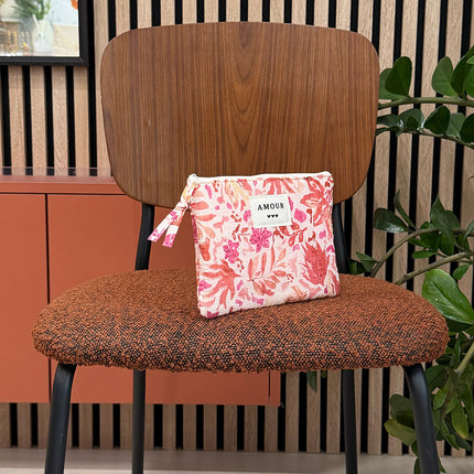Trousse - AMOUR, 3 coeurs, motifs - 20 x 14 cm