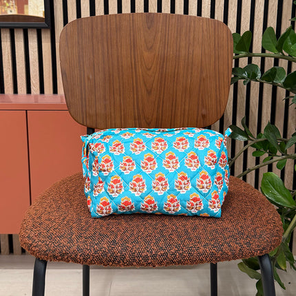 Large pencil case - pretty patterns and LOVE with 3 hearts, 100% polyester, 20 x 11 x 11.5 cm
