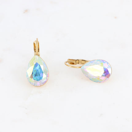 Boucles dormeuses Bertille - goutte et cristaux Swarovski®