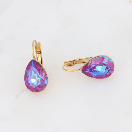 Boucles dormeuses Bertille - goutte et cristaux Swarovski®