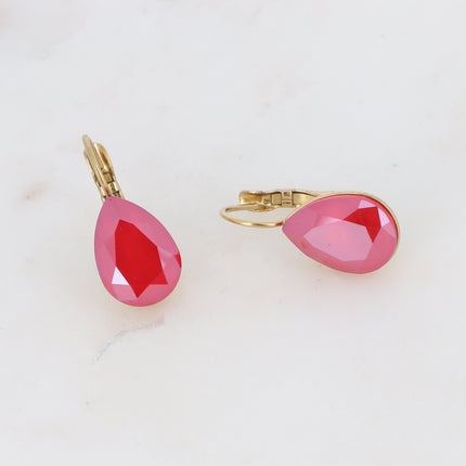 Boucles dormeuses Bertille - goutte et cristaux Swarovski®