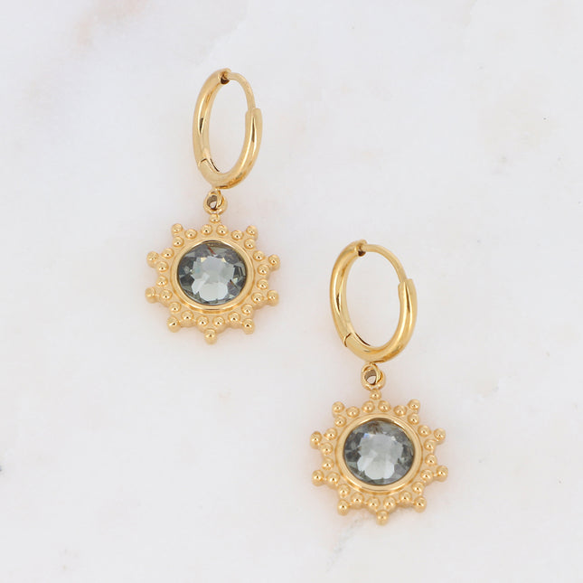 Créoles - soleil ornées de cristaux de Swarovski®