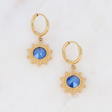 Créoles - soleil ornées de cristaux de Swarovski®