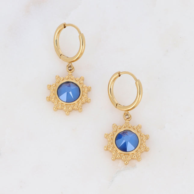 Créoles - soleil ornées de cristaux de Swarovski®
