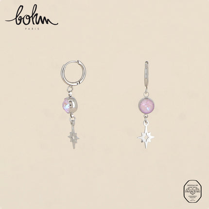 Hoops - SS29 crystals and openwork star charm