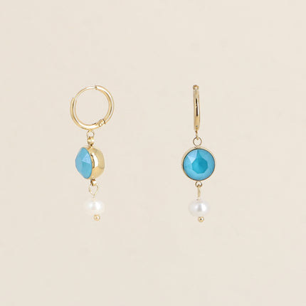 Créoles - ornées de cristaux de Swarovski® SS29 et perle d'eau douce