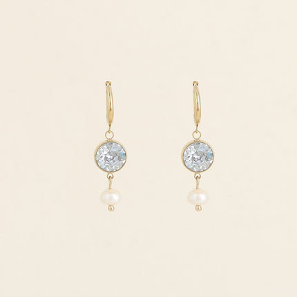 Créoles - ornées de cristaux de Swarovski® SS29 et perle d'eau douce