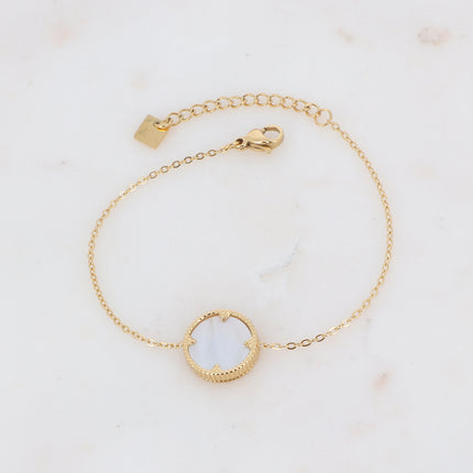 Bracelet Oria avec pierre ronde et griffes triangles