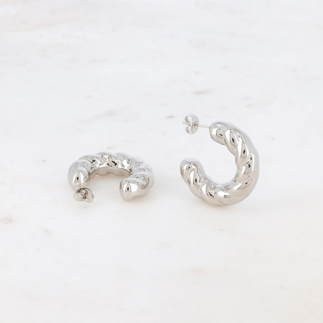 Hoop earrings - thick with a twisted effect