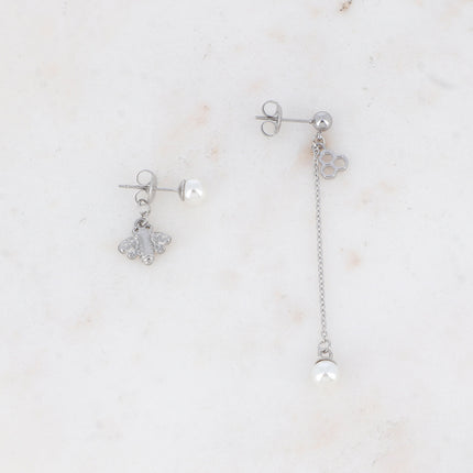Boucles puces Stacey - abeille, nid et perle d'acétate