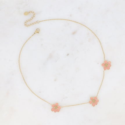 Collier Bulla - 3 fleurs émaillées