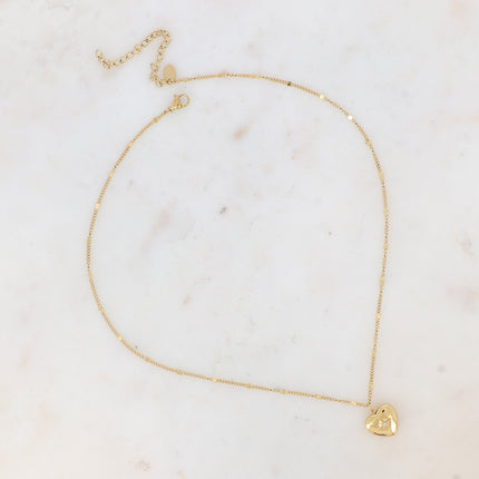 Collier Myra - pendentif coeur avec étoile gravée et oxyde de zirconium