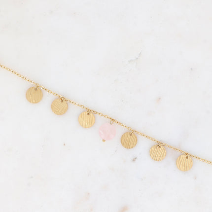 Bracelet Novalie - pastilles zébrées et pierre naturelles