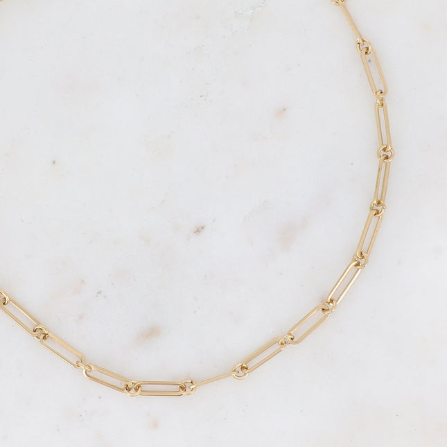 Collier Nix - maille alternée ovale et ronde avec cristal