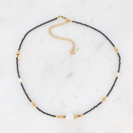 Collier Lionel - pierres naturelles et perles d'eau douce