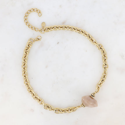 Collier Valentiane - maille épaisse et morceau d'acétate coloré