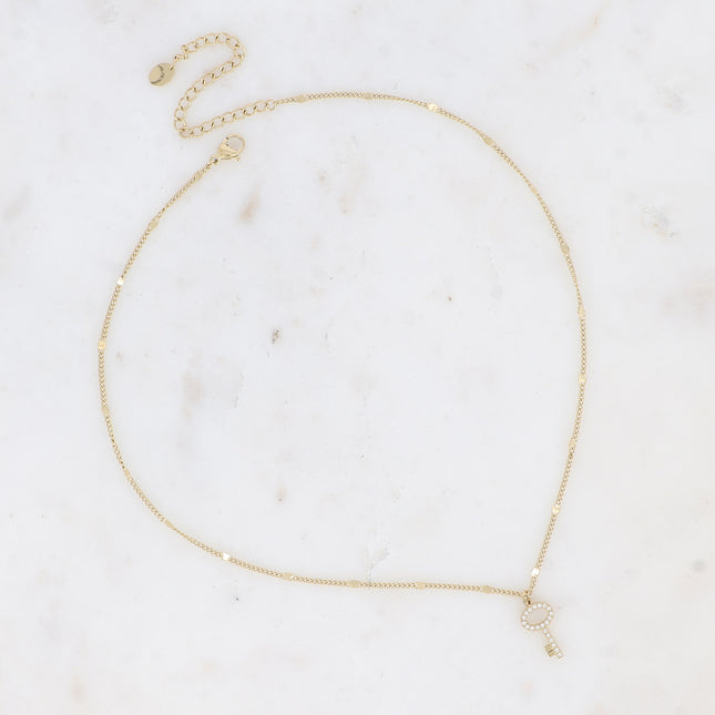 Collier Pariss - clef et oxydes de zirconium