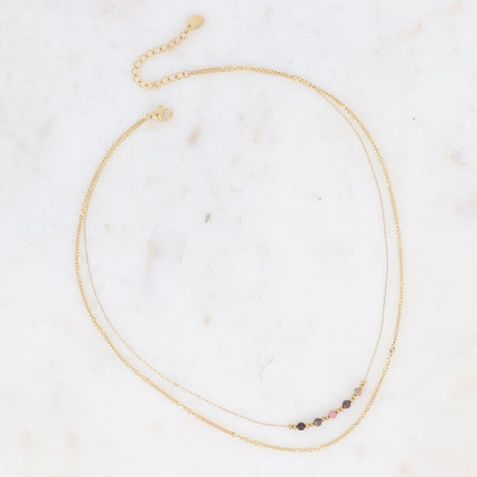 Collier 2 rangs Maximilien - pierres naturelles