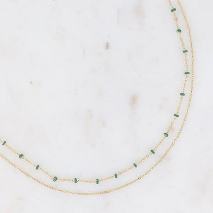 Collier Dua - 2 rangs avec perles émaillées
