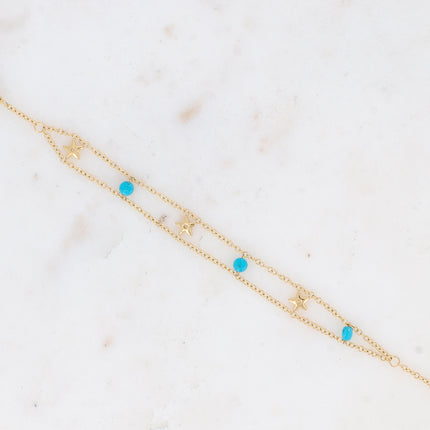 Bracelet Breanna - 2 mailles et pierres naturelles