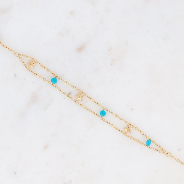 Breanna Bracelet - 2 links and natural stones