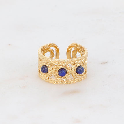 Bague tressée avec pierres naturelles