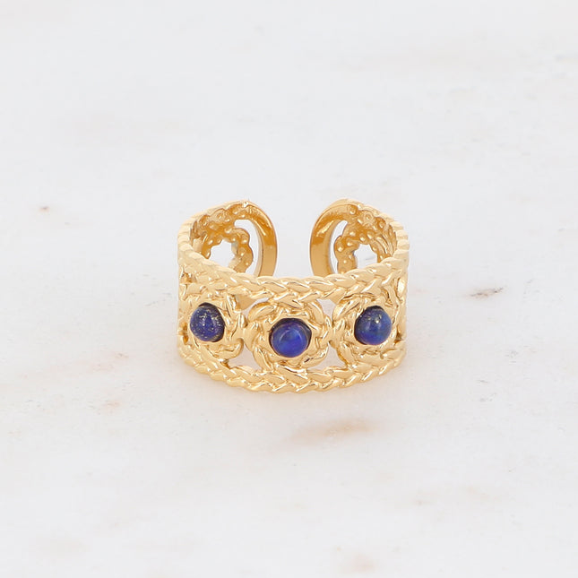 Bague tressée avec pierres naturelles