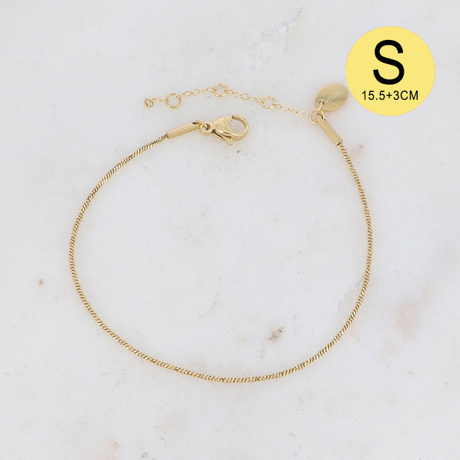 Arial S Bracelet - UNISEX - fine twisted link 18.5 cm