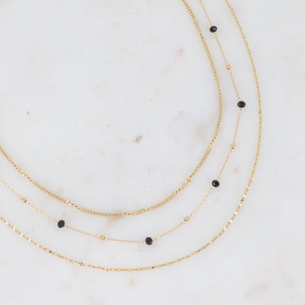 Collier 3 rangs Vanessa - pâtes de verre